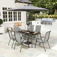 thumbnail image 6 of GVN Outdoor Dining Sets, Outdoor Table and Chairs,8 Pieces Patio Furniture Set with 9Ft Patio Umbrella, Outdoor Dining Table and Chairs, Mixed Gray, 6 of 11