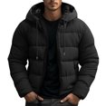 thumbnail image 2 of ZOYOEN Mens Winter Coats with Hood- Warm Zipper Lightweight Casual Down Quilted Jacket Black Size S-2XL, 2 of 6