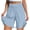 Light Blue, variant on Elvqul Shorts for Women Straight Leg Short Pant High Waist Summer Knee Length Plain Stretchy Pockets Quick Dry Womens Casual Shorts