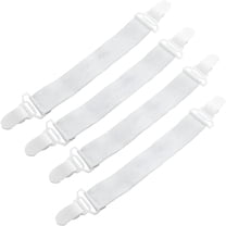 AUQ Bed Sheet Straps Clips,Elastic Mattress Grippers,Suspenders Holder Bed Corner Fasteners,Adjustable Bed Bands for Bedding,Bedsheet Tie Downs,4 pcs