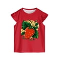 thumbnail image 4 of OYXSER Toddler Girls Outfits Fruit Print Short Sleeve T-Shirt Tops & Shorts Sets 2Pcs Clothes Set, Red 5-6Y, 4 of 5