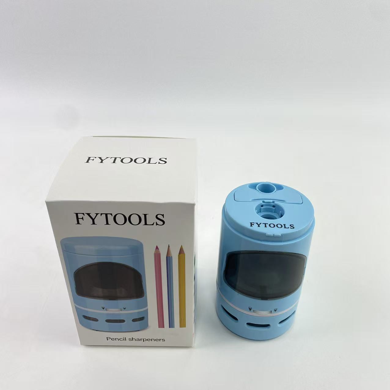 FYTOOLS Pencil sharpeners,Wireless Automatic Pencil Sharpenerfor 6.5-8mm Colored Pencils, BatteryOperated,Fast Sharpening,Blue