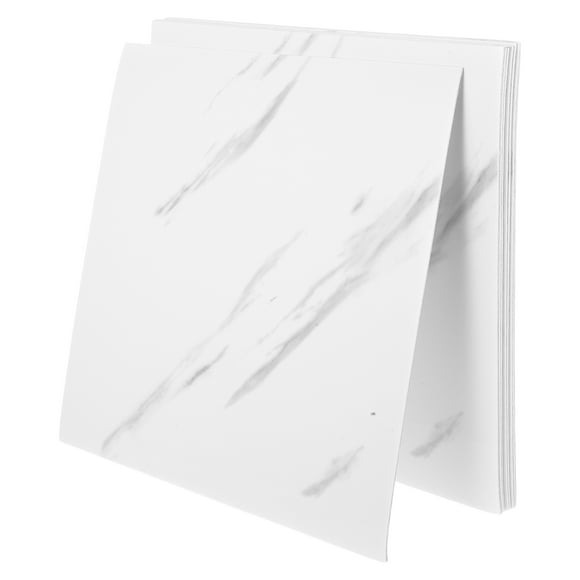 10pcs Peel and Stick Marble Tiles for Bathroom and Kitchen Self-Adhesive Wall Covering Easy Installation Backsplash Waterproof and Durable for Living Room Bedroom and More White