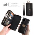 thumbnail image 5 of Galaxy S20+ Plus Case, Allytech Retro PU Leather Magnetic Detachable Back Cover Zipper Wallet Folio Multiple Cards Slots Purse Wrist Strap Clutch Protective Case for Samsung Galaxy S20 Plus,Black, 5 of 9