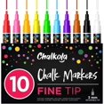 thumbnail image 1 of czcpp-10 Fine Tip Liquid Chalk Markers for Blackboard, Chalkboard Signs, Window, Labels, Bistro, Glass, Car (10 Pack 3mm) - Wet Wipe Erasable Ink Chalkboard Markers, 3mm Reversible Tip Chalk Pens, 1 of 4
