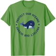 thumbnail image 1 of Protect Our Oceans Swimming Cute Whale Orca in Sea Ocean T-Shirt, 1 of 1