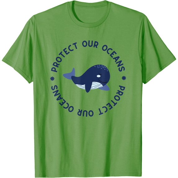 Protect Our Oceans Swimming Cute Whale Orca in Sea Ocean T-Shirt