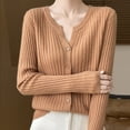 thumbnail image 4 of aidice Cardigans for Women Lightweight Notched V Neck Casual Long Sleeve Comfy Fitting Tops Fall Jackets, 4 of 7