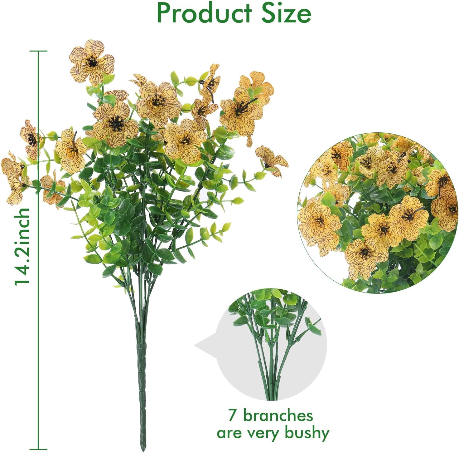 MAMOWEAR Artificial Flowers for Outdoors UV Resistant violets Fake Flowers No Fade Faux Plants Garden Porch Window Box Decorating