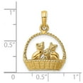 thumbnail image 2 of 14k Gold 3-d Cats Inside Basket Charm 22.1x16.6mm Wide Pendant Necklace for Women - 3.8 Grams, 2 of 2