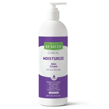 Medline Remedy Clinical Skin Cream, Vanilla Scent, 16 fl oz, Moisturizing Face and Body Cream for All Ages