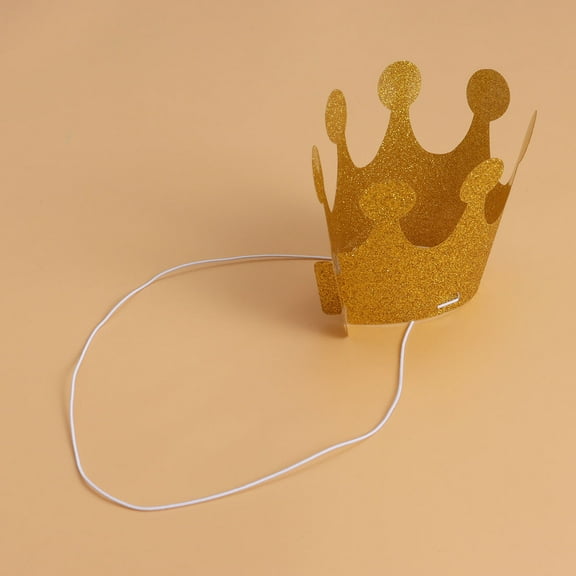 GOOHOCHY Golden Birthday Party Hats with Glitter Design for Kids and Adults Crown Hat Supplies PVC Material
