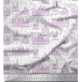 thumbnail image 1 of Soimoi Purple Japan Crepe Satin Fabric Sketch Monuments Architectural Print Fabric by Yard 42 Inch Wide, 1 of 3