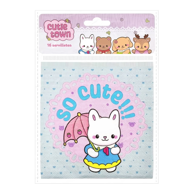 Servilletas Prichos Cutie Town de Papel 1 Paquete con 16 Piezas