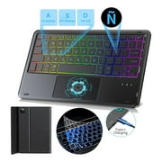 Keyboard Case For Galaxy Tab S9 FE/Galaxy Tab S9 - 7 Color Touchpad Keyboard with S Pen Holder, Magnetic Detachable Tablet Case for Tab S9 FE 10.9/S9 11, Black