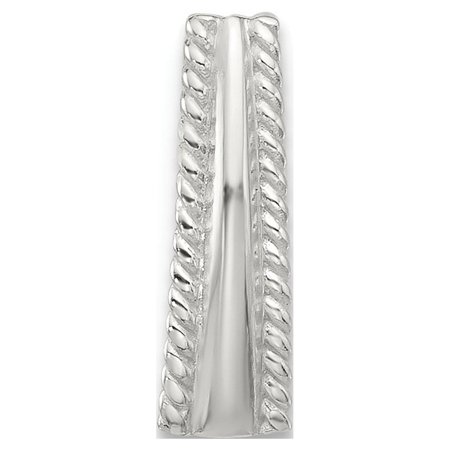 Diamond2Deal 925 Sterling Silver E-coated Textured Edge Chain Slide Pendant for Women