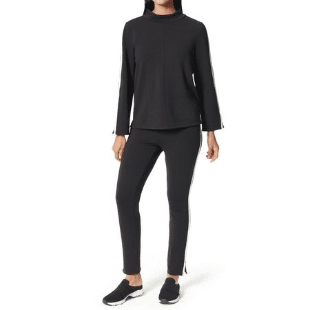 Anne Klein Denim And Sport ANNE BLACK Women's Dee Mock Neck Sweater, US Large