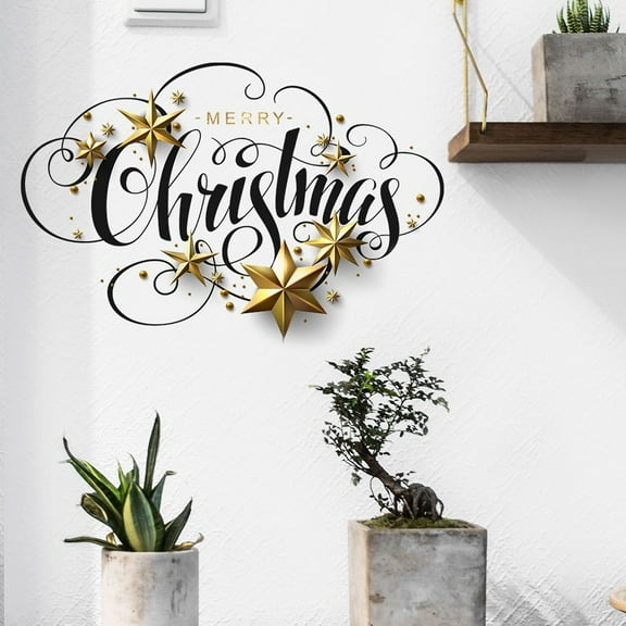 XGFHYJEH Christmas Wall Decor Sticker, Christmas Sticker Decorations For Wall Window, Merry Christmas Wall Background Ornaments