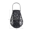 thumbnail image 5 of Bamboo Lantern with Diamond Lattice Pattern, Medium, Black - Saltoro Sherpi, 5 of 5
