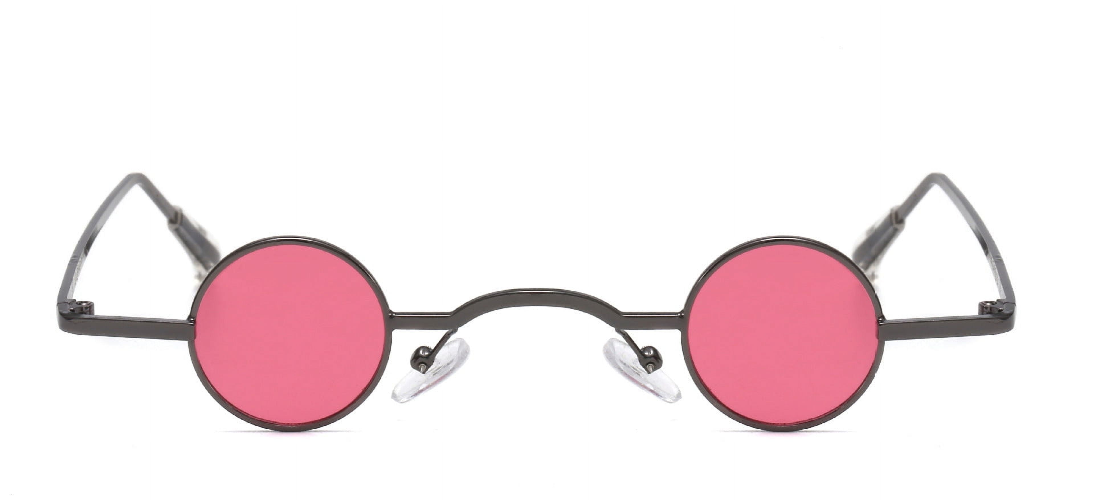 Retro Round Frame Sunglasses for Men, UV400 Protection, Metal Frame, PC Lens, Punk Style, Cool for Filming, Large Fit