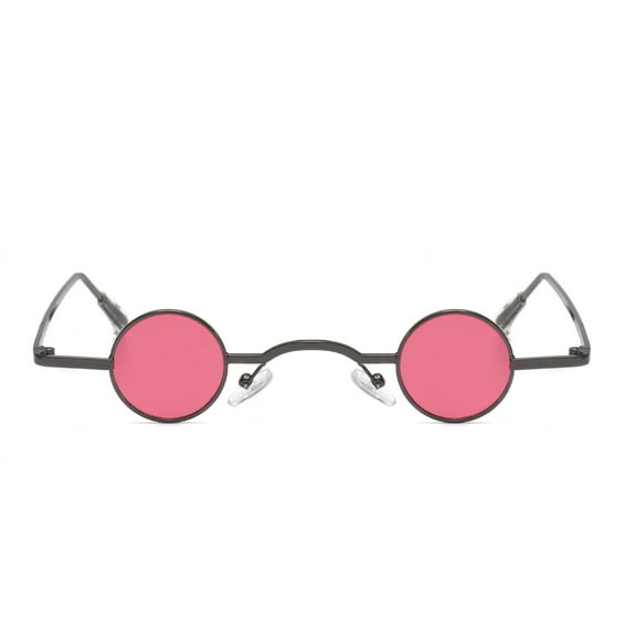 Retro Round Frame Sunglasses for Men, UV400 Protection, Metal Frame, PC Lens, Punk Style, Cool for Filming, Large Fit