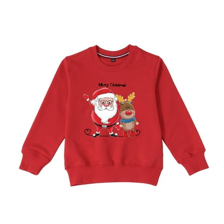 

Fesfesfes Xmas Pjs Sets Parent-child Print HomeWear Pajamas Child Hoodless Sweatshirts Blouse Tops Family Clothes Sale Items