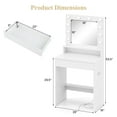 thumbnail image 3 of Costway Vanity Desk with Mirror and Lights with 3 Light Modes & Adjustable Brightness White, 3 of 10