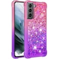 thumbnail image 3 of Compatible with Samsung Galaxy S21 Case Girls Women Liquid Glitter Heavy Duty Shockproof Back Cover Soft TPU Bumper Silicone Slim Protective Cover for Samsung Galaxy S21 Gradient Pink, 3 of 12