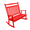 Bright Red, variant on Keystone Amish Co. Classic Poly Composite Double Rocker, 4-Foot, Weathered Wood