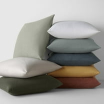 Stone Washed Throw Pillows in Distressed Cotton Solid Terracotta Clay by Comfort Canopy