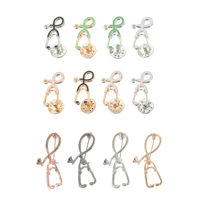 12pcs estetoscopio broche pin doctor enfermero estetoscopio esterela alfiler joyería