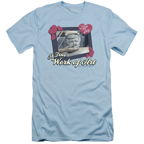 I Love Lucy Work Of Art S/S Adult 30/1 T-Shirt Light Blue
