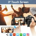 thumbnail image 4 of 4K Video Camera Camcorder 48MP UHD Wifi IR Night Vision Vlogging Camera for Youtube 16X Digital Zoom Touch Screen Camera Recorder with Microphone, Handheld Stabilizer, Lens Hood, Remote,2 Batteries, 4 of 10
