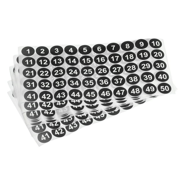 1 a 50 Número Pegatinas Número Etiqueta Auto Adhesivo Marcado Pegatina Negro y Blanco para Clasificación, Paquete de 15 Unique Bargains etiquetas de uso múltiple
