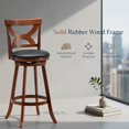 thumbnail image 6 of Demi Bonn 29" Set of 2 Swivel Bar Stools with Soft Cushion and Elegant Hollow Backrest, Modern Kitchen Dining Chair, Brown, 6 of 7