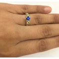 thumbnail image 6 of HeartsAndYou 1ct Natural Blue Sapphire Floral Petal Solitaire Ring 100% 14k SOLID Yellow Gold, 6 of 9