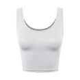 thumbnail image 1 of A2Y Women's Fitted Rayon Scoop Neck Sleeveless Crop Tank Top White M, 1 of 3