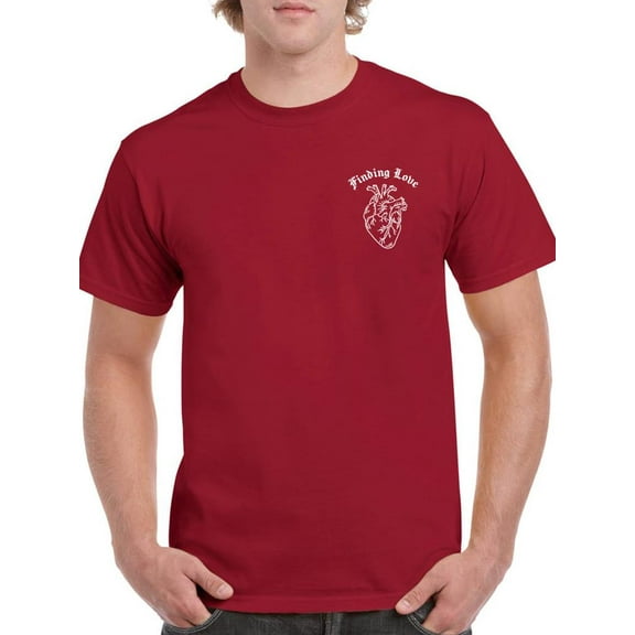 Finding Love Realistic Heart T-Shirt Men -Smartprints Designs, Male XX-Large