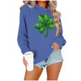 thumbnail image 4 of St Patricks Day Shirt Women,3/4 Sleeve Shirts Cute Shamrock Print Tees Blouses Casual Plus Size Basic Lucky Tops, 4 of 5