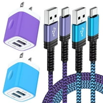 Type C Charger Block Fast Charging 10 Feet HopePow 2PCS 2.1A/5V Dual Usb Wall Charger Block Adapter Plug with 2PCS Charging Cable 10ft USB C Cable High Speed Android Phone Charger Cord