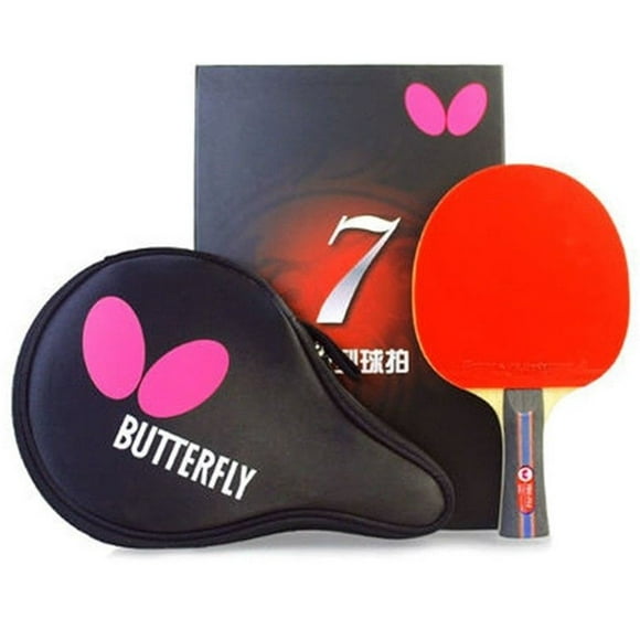 Butterfly B702FL Shakehand Raquette de Tennis de Table / Série Chine / Puissante Combinaison de Lame en Carbone et de Caoutchouc avec Étui pour Raquette / Recommandée pour les Joueurs de Niveau Intermédiaire