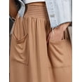 thumbnail image 5 of Doublju Women's Smocking Waist Detailed Maxi Slit Skirt With Pocket, 5 of 5