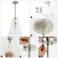 thumbnail image 5 of JONATHAN Y Arlo 11.5" 1-Light Mid-Century Modern Iron/Seeded Glass LED Pendant, Nickel/Clear, 5 of 10