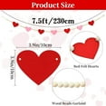 thumbnail image 2 of Topboutique Valentines Day Decorations, Wood Bead Garland with Felt Hearts,Red Pink Hanging Hearts Garland,Valentine’s Day Banner for Wedding Anniversary Mantel Fireplace Home Wall Decor,7.5 ft, 2 of 7