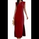 thumbnail image 2 of Vestido Maxi de Verano 2025 para Mujer, Informal, Holgado, con Abertura, Sin Arrugas, con Cuello Redondo y Bolsillos, Color Vino Tinto XL, 2 of 9