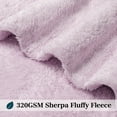 thumbnail image 4 of PAVILIA Sherpa Throw Blanket For Couch Sofa, Light Purple Lavender Fluffy Warm Plush Blanket for Bed, Cozy Super Soft Lightweight Throw, Fuzzy Decorative Blanket, All Season Home, 50x60, 4 of 9