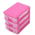 thumbnail image 2 of Mini translucent Drawer type plastic Storage Box red 3 Layers, 2 of 5