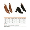 thumbnail image 2 of Fangasis Womens Booties Chunky Block Ankle Boots Pointed Toe Heeled Boot Dress Fashion Bootie Dark Brown 6, 2 of 9