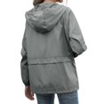thumbnail image 3 of Veste à Capuche pour Femmes Imperméable avec Cordon de Serrage Veste de Randonnée Manteau de Sport Extérieur, 3 of 5