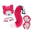 thumbnail image 1 of BELOVING Ensemble Collier et Queue d'Animal Visage d'Halloween pour Bal Boîte de Nuit Jeu de Rôle Rose Rouge Blanc, 1 of 10